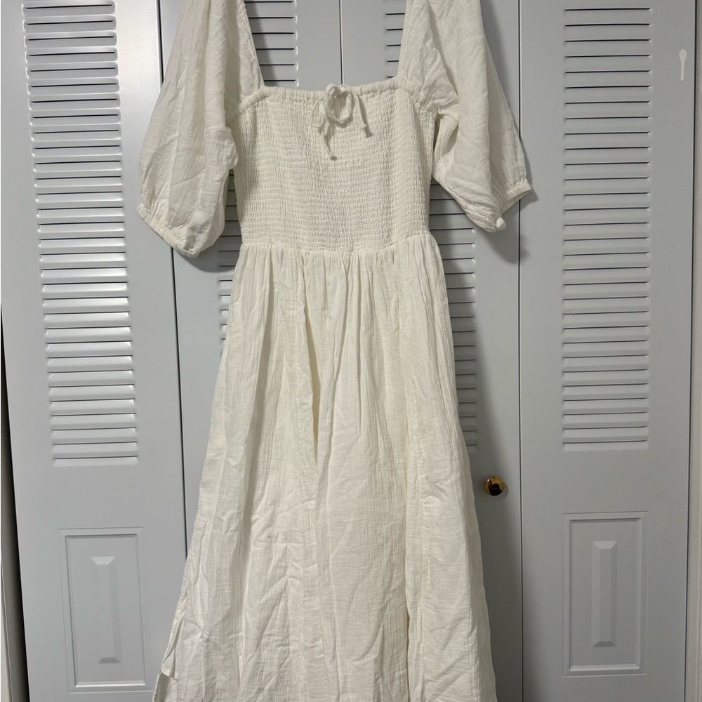 Quince White Maxi Dress